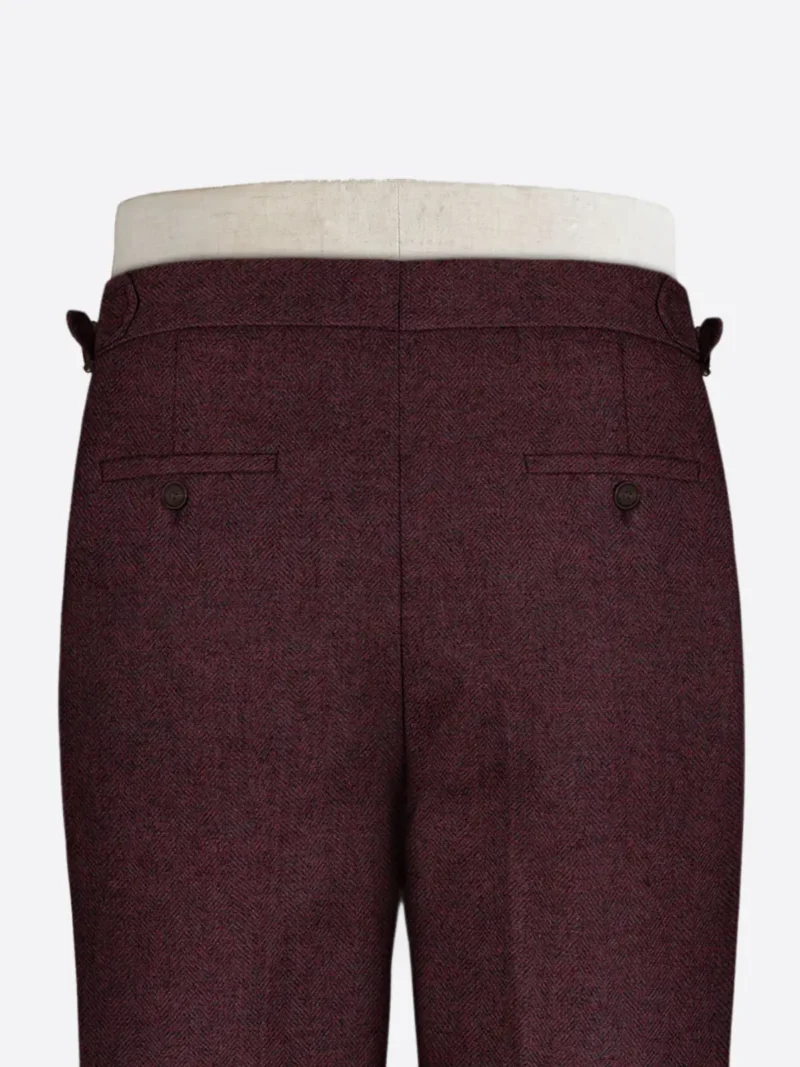 Shop The SuitsHeritage Men's Herringbone Maroon Regular Fit Pant