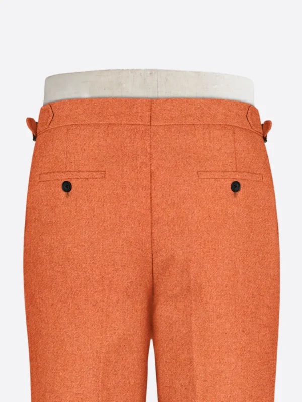 Shop The SuitsHeritage Men's Herringbone Orange Regular Fit Pant