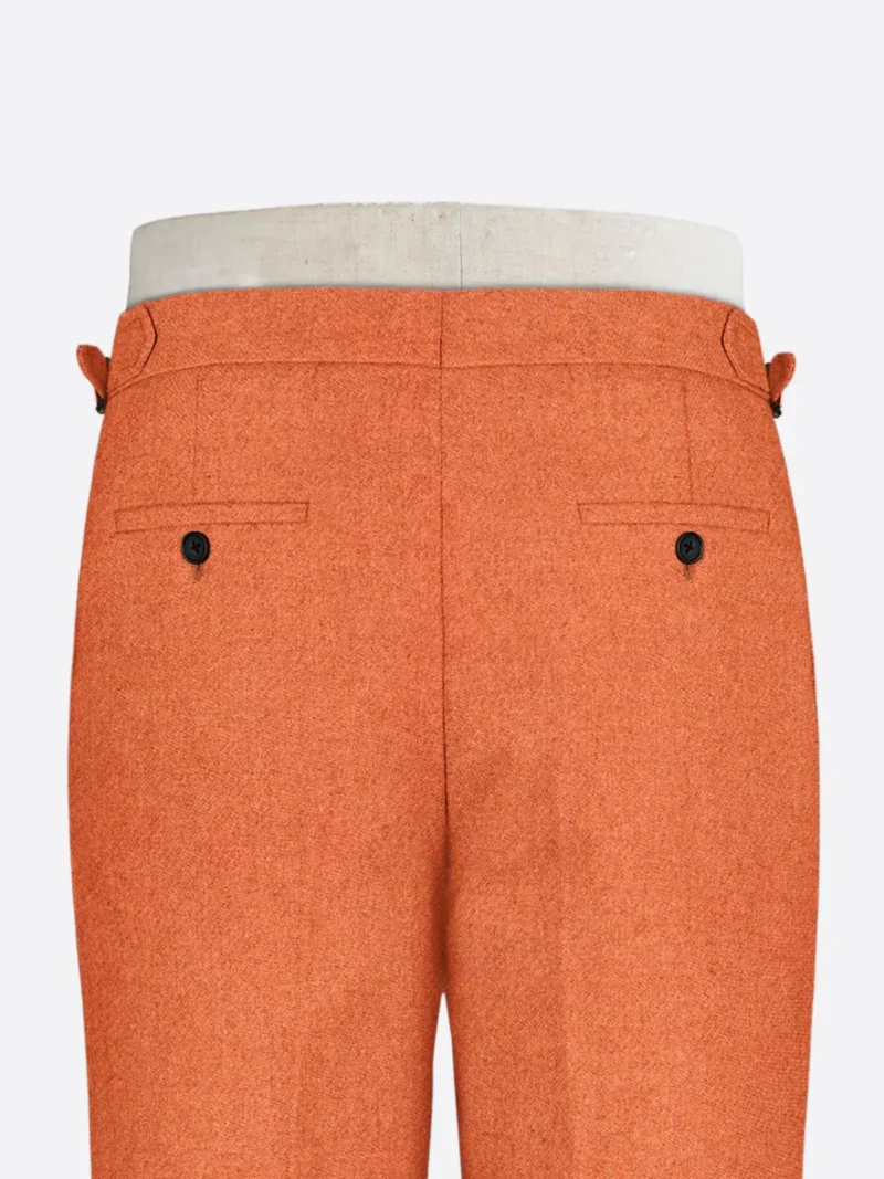 Shop The SuitsHeritage Men's Herringbone Orange Regular Fit Pant