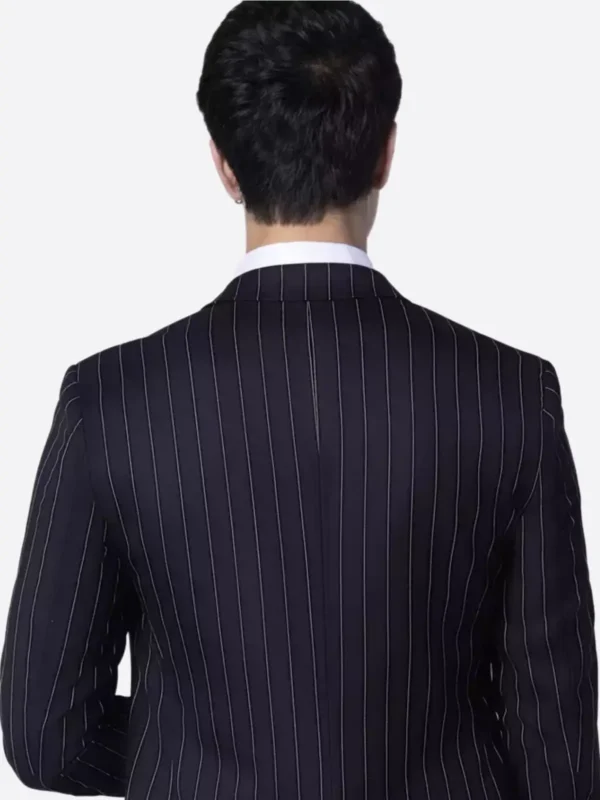 Shop The SuitsHeritage Men's Pinstripe Black Tailored Fit Blazer