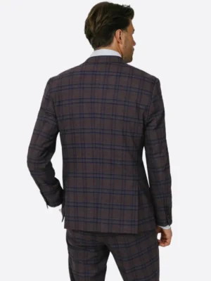 Shop TheSuitsHeritage Men's Plaid Burgundy Slim Fit 2 Piece Suit