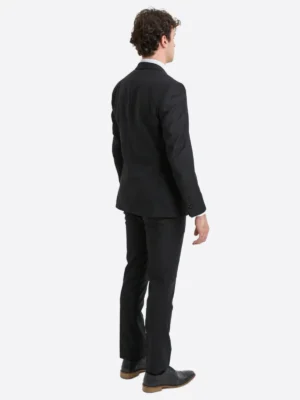 Shop The SuitsHeritage Men's Solid Black Relaxed Fit 3 Piece Suit