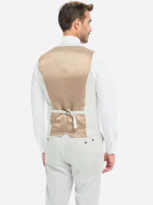 Shop The SuitsHeritage Men's Solid Off White Regular Fit 3 Piece Suits Vest