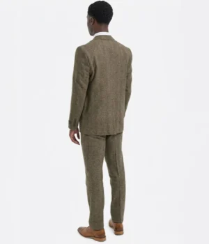 Shop The Suit Heritage Men's Herringbone Brown Regular Fit 3 Piece Suit