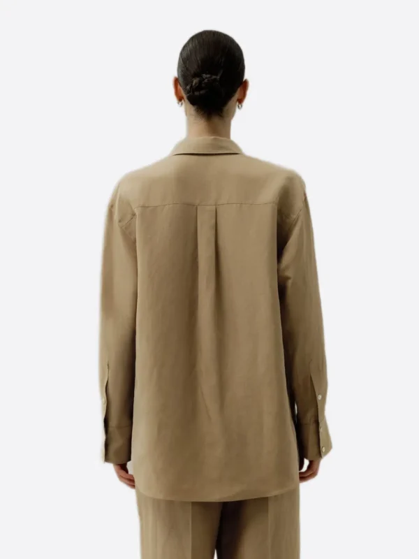 Shop The SuitsHeritage Women's Brown Oversized Linen Shirt