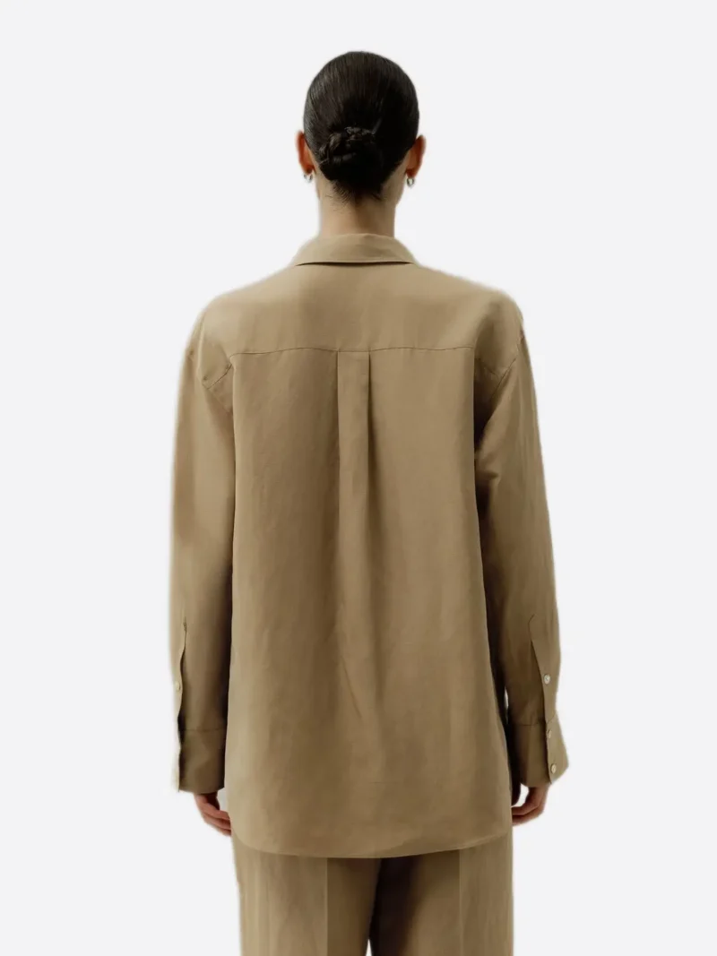 Shop The SuitsHeritage Women's Brown Oversized Linen Shirt