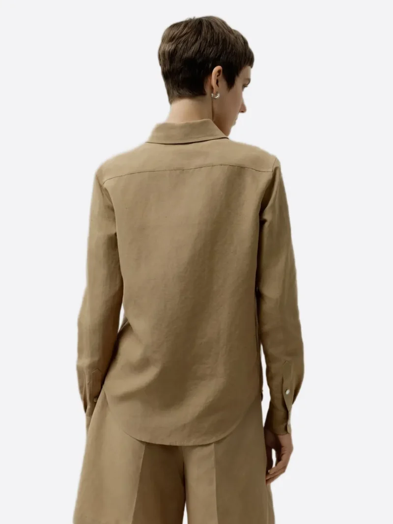 Shop The SuitsHeritage Women's Solid Brown Linen Regular Fit Shirt