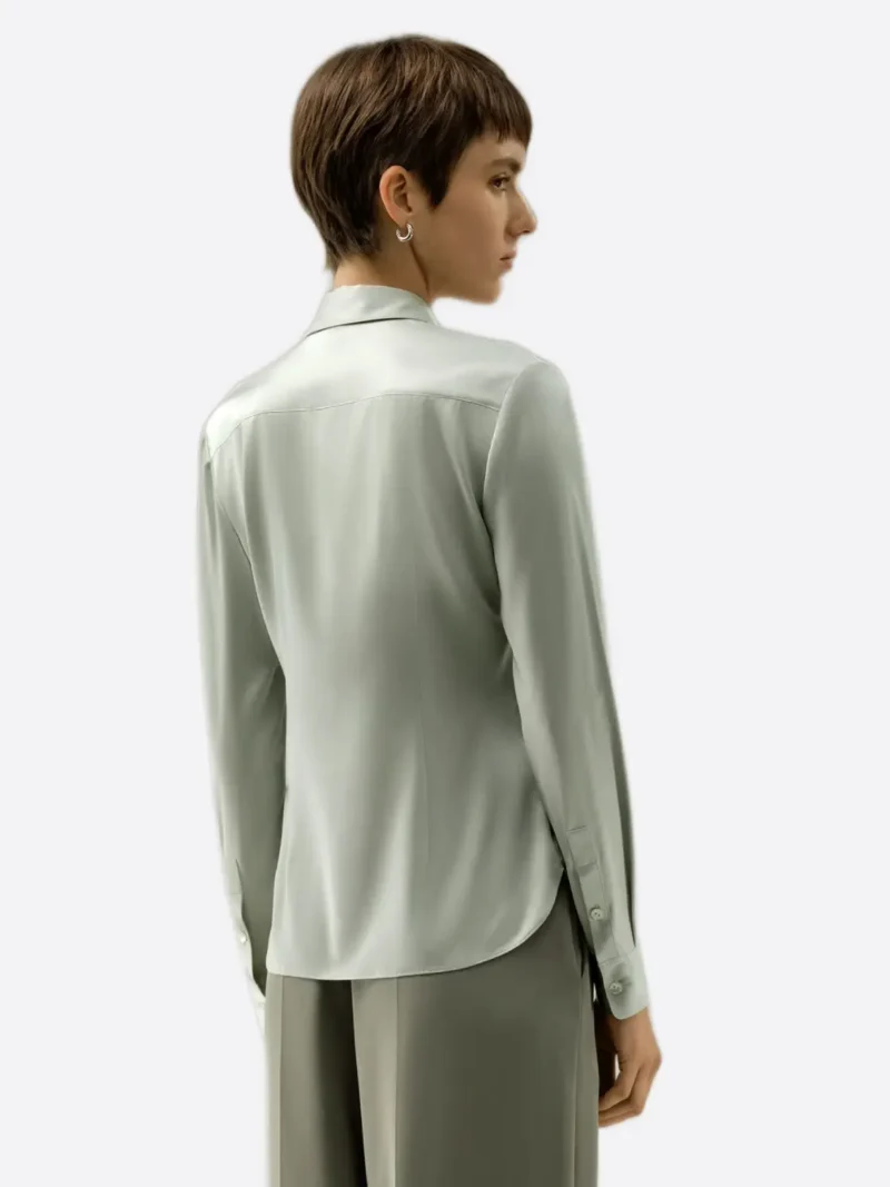 Shop The SuitsHeritage Women's Solid Grey Silk Regular Fit Shirt
