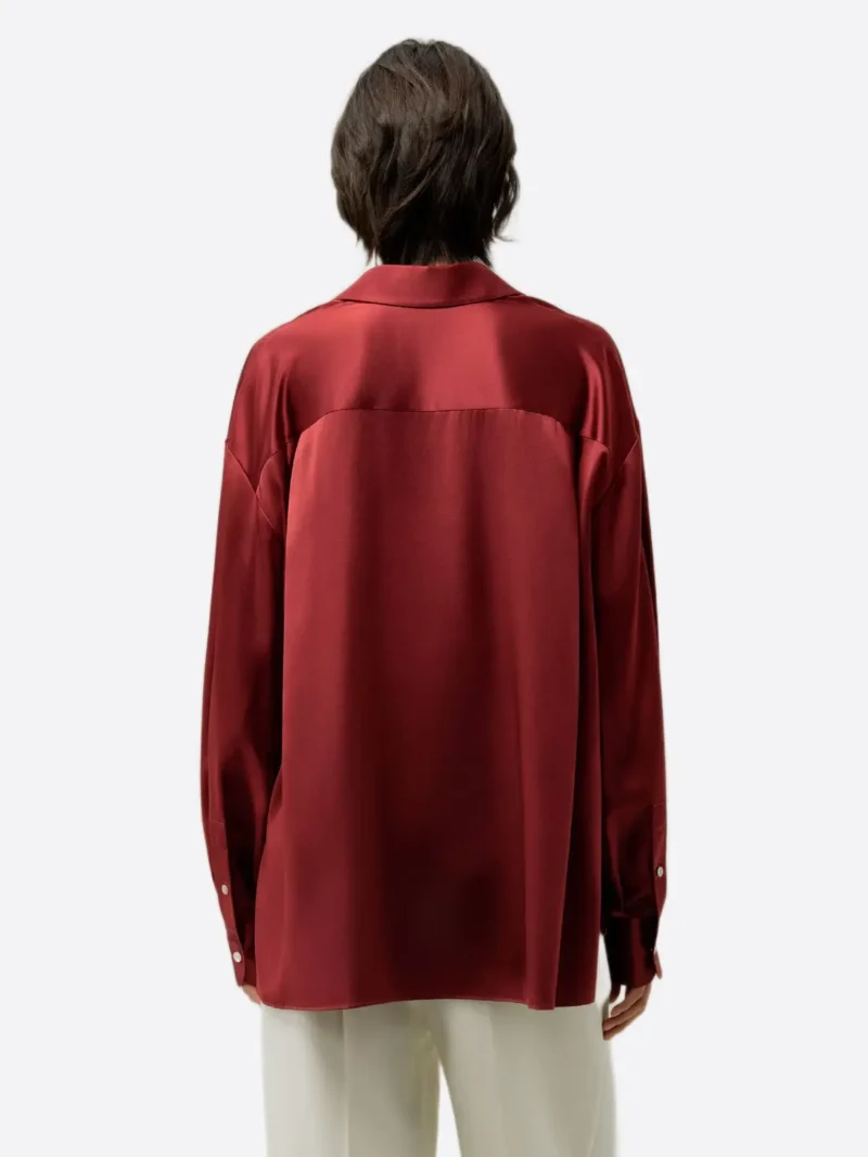 Shop The SuitsHeritage Women's Maroon Oversized Silk Shirt