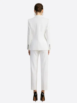 Shop The SuitsHeritage Women’s White Solid Slim Fit 3 Piece Suit