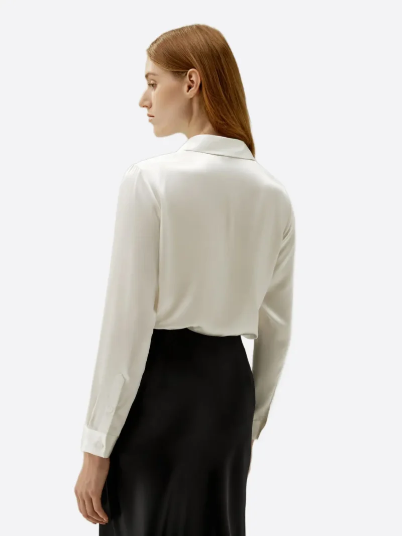 Shop The SuitsHeritage Women's White Silk Relaxed Fit Shirt