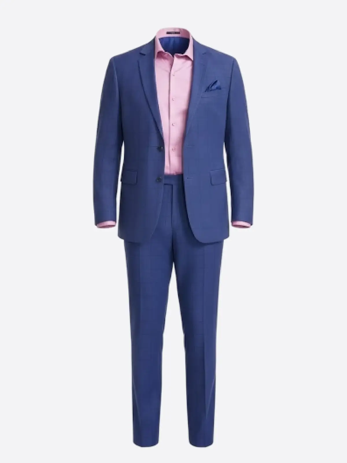 SuitsHeritage Men's Check Blue Slim Fit 2 Piece Suit Check Blue main