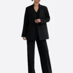 SuitsHeritage Women's Black Double Breasted Oversized 3 Piece Suit