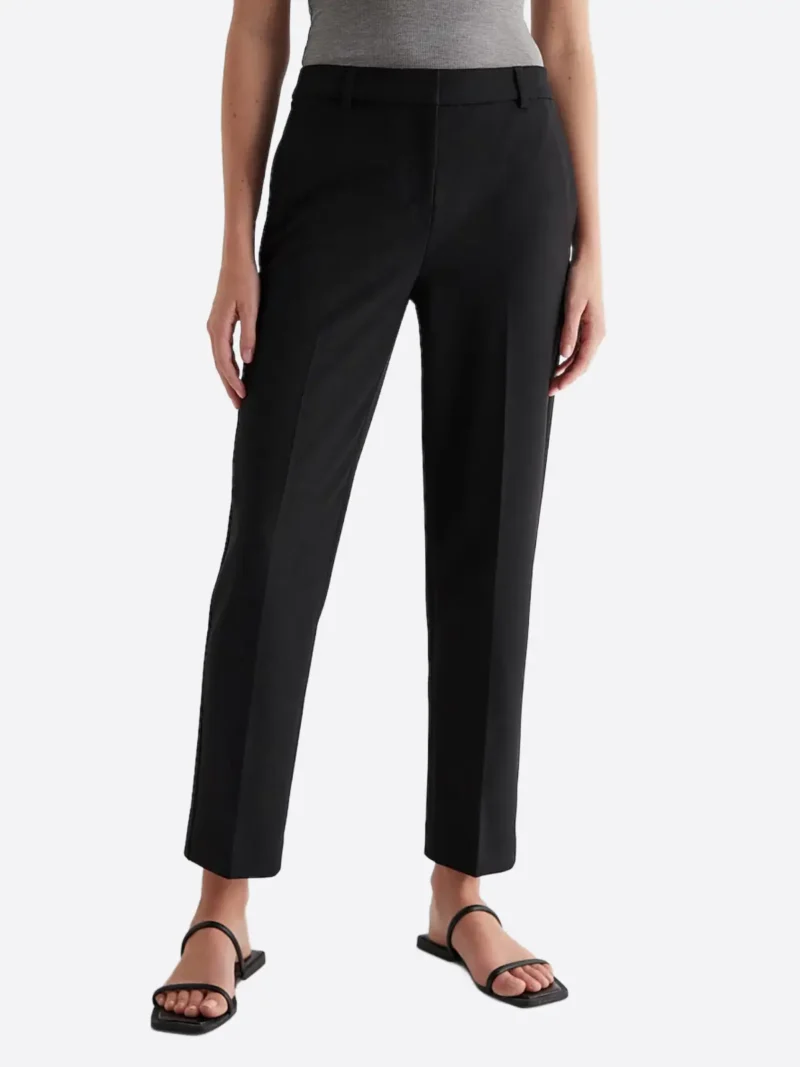 SuitsHeritage Women's Black Straight Fit Ankle Pant
