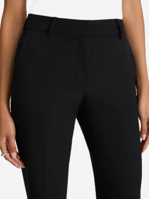 SuitsHeritage Women's Solid Black Straight Fit Pant Close