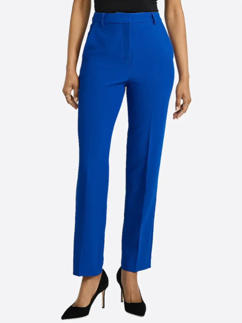 SuitsHeritage Women's Blue Solid Cotton Pant