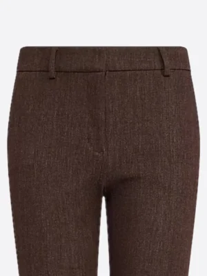 SuitsHeritage Women's Solid Brown Straight Fit Pant Close