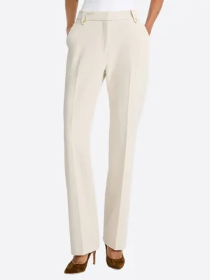 SuitsHeritage Women's Cream Straight Fit Pant