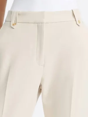 SuitsHeritage Women's Cream Straight Fit Pant Close