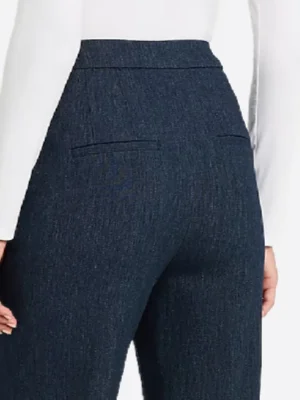 SuitsHeritage Women's Dark Blue Straight Fit Ankle Pant Back