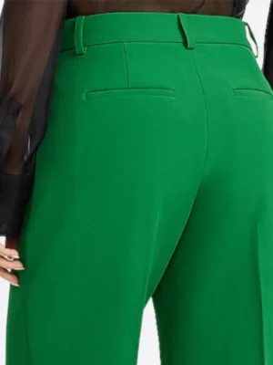 SuitsHeritage Women's Green Solid Cotton Pant Back