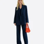 SuitsHeritage Women's Navy Double Breasted Oversized 3 Piece Suit