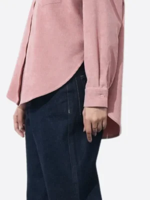 SuitsHeritage Women's Pink Corduroy Relaxed Fit Shirt Sleeves