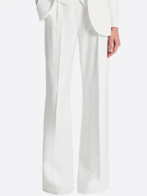 SuitsHeritage Women's White Solid Regular Fit 3 Piece Suit Pant