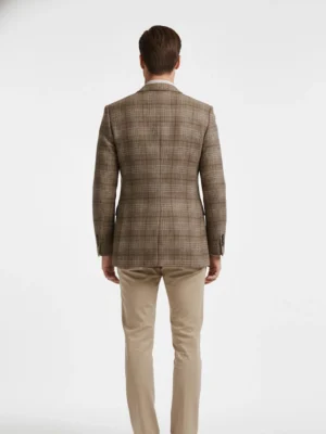 Shop The SuitsHeritage Men’s Check Light Brown Regular Fit Blazer