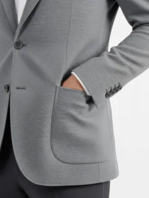 SuitsHeritage Men’s Solid Grey Regular Fit Blazer Pocket