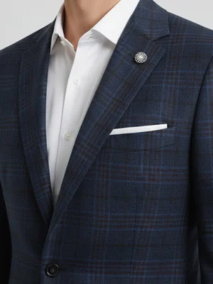 SuitsHeritage Men’s Check Navy Relaxed Fit Blazer Chest