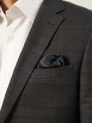 SuitsHeritage Men’s Check Dark Grey Regular Fits Blazer Front