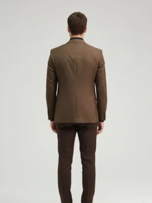 Shop The SuitsHeritage Men’s Textured Brown Relaxed Fit Blazer