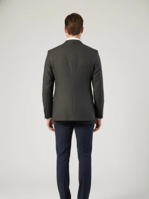 Shop The Suitsheritage Men's Check Dark Grey Regular Fit Blazer