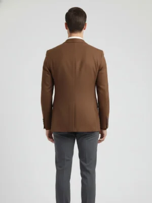 Shop The SuitsHeritage Men’s Textured Dark Brown Regular Fit Blazer