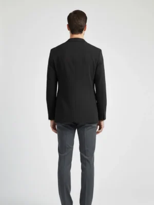 Shop The Suitheritage Men's Solid Black Regular fit Blazer Main