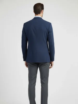 Shop The Suitsheritage Men's Solid Navy Blue Relaxed Fit Blazer