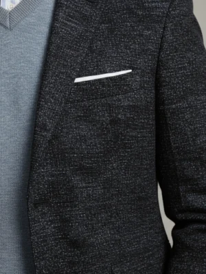 SuitsHeritage Men’s Textured Navy Regular Fit Blazer Chest pocket