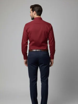 Shop The SuitsHeritage Men’s Solid Dark Red Formal Shirt