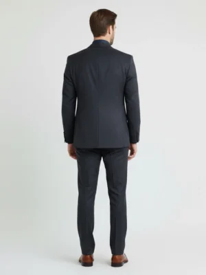 Shop The SuitsHeritage Men's Solid Grey Relaxed Fit Two Piece Suit Back