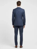 SuiShop The sheritage Men's Checked Navy Blue Regular Fit 3 Piece Suit Back