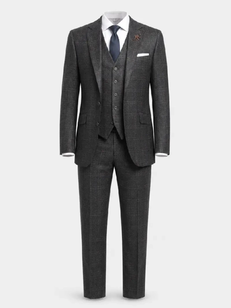 Eastford Polyester Check Black Suit Ghost Mannequin