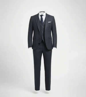 Eastford Polyester Check Dark Navy Suit