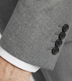 Eastford Polyester Check Grey Suit Cuffs