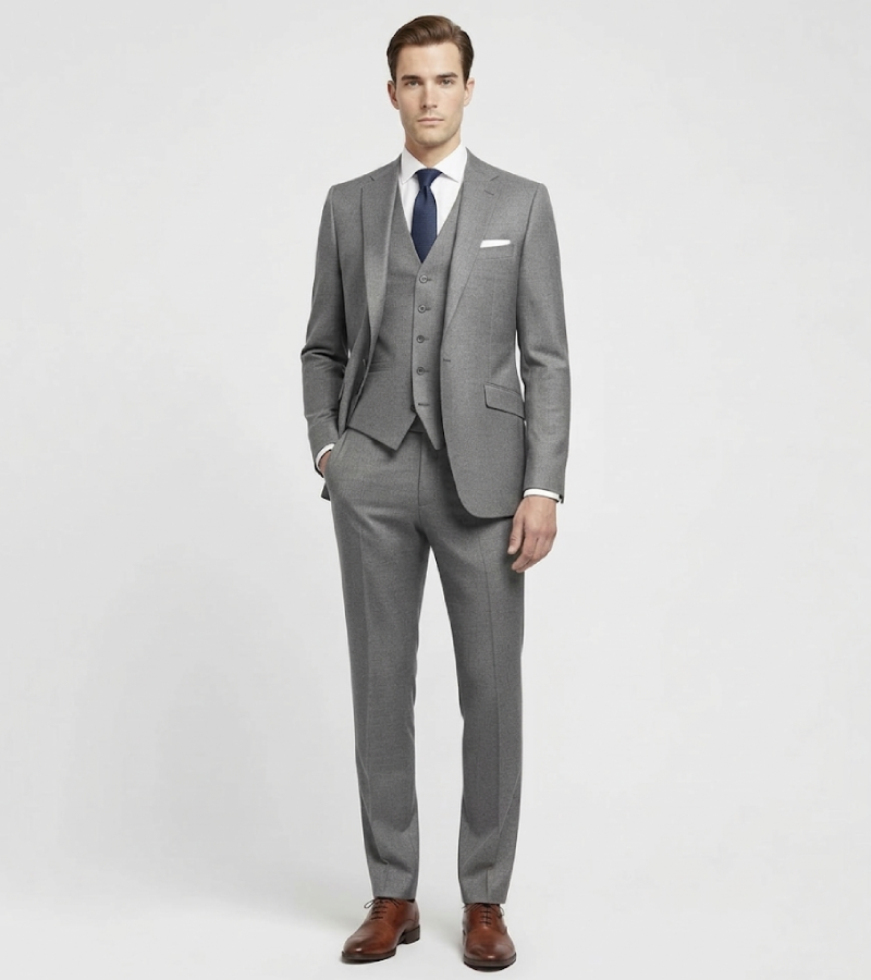 Eastford Polyester Check Grey Suit Front