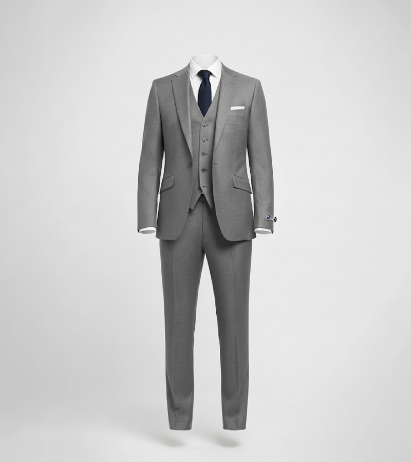 Eastford Polyester Check Grey Suit
