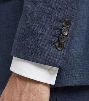 Eastford Polyester Check Navy Blue Suit Cuffs