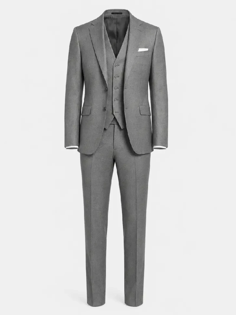 Eastford Polyester Solid Grey Suit Ghost Mannequin