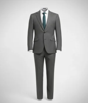 Eastford Polyester Textured Dark Grey Suit