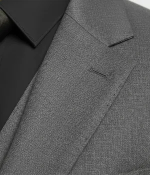 Eastford Polyester Textured Dark Grey Suit Collar